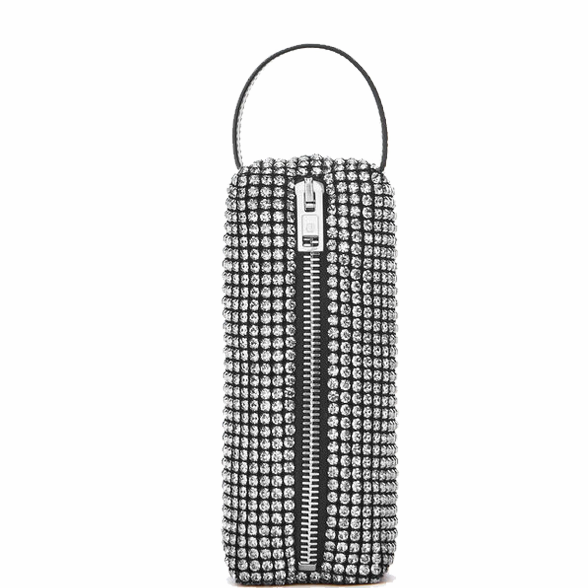 Rhinestone Pencil Case, White