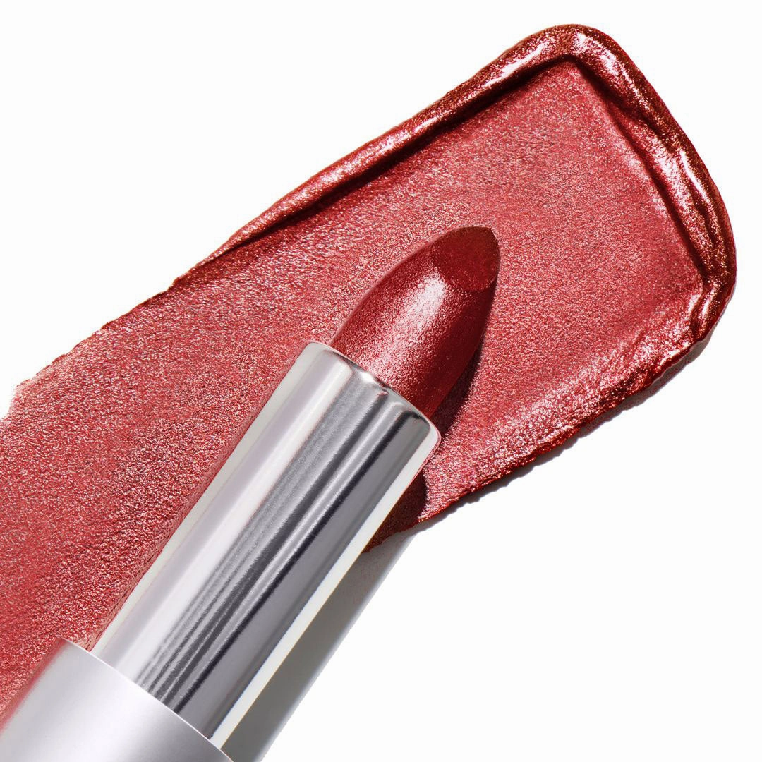 Ritzy Crme | A Warm Earthy Red with Gold Shimmer Lipstick