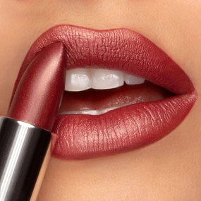 Ritzy Crme | A Warm Earthy Red with Gold Shimmer Lipstick