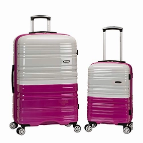 Rockland Melbourne Hardside Expandable Spinner Wheel Luggage, Two Tone White, 2-Piece Set (20/28)