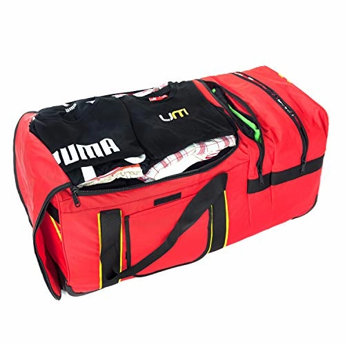 Rolling Firefighter Gear Bag Fireman Equipment Duffel with Wheels Paramedic Wheeled Travel Bags Helmet Pocket