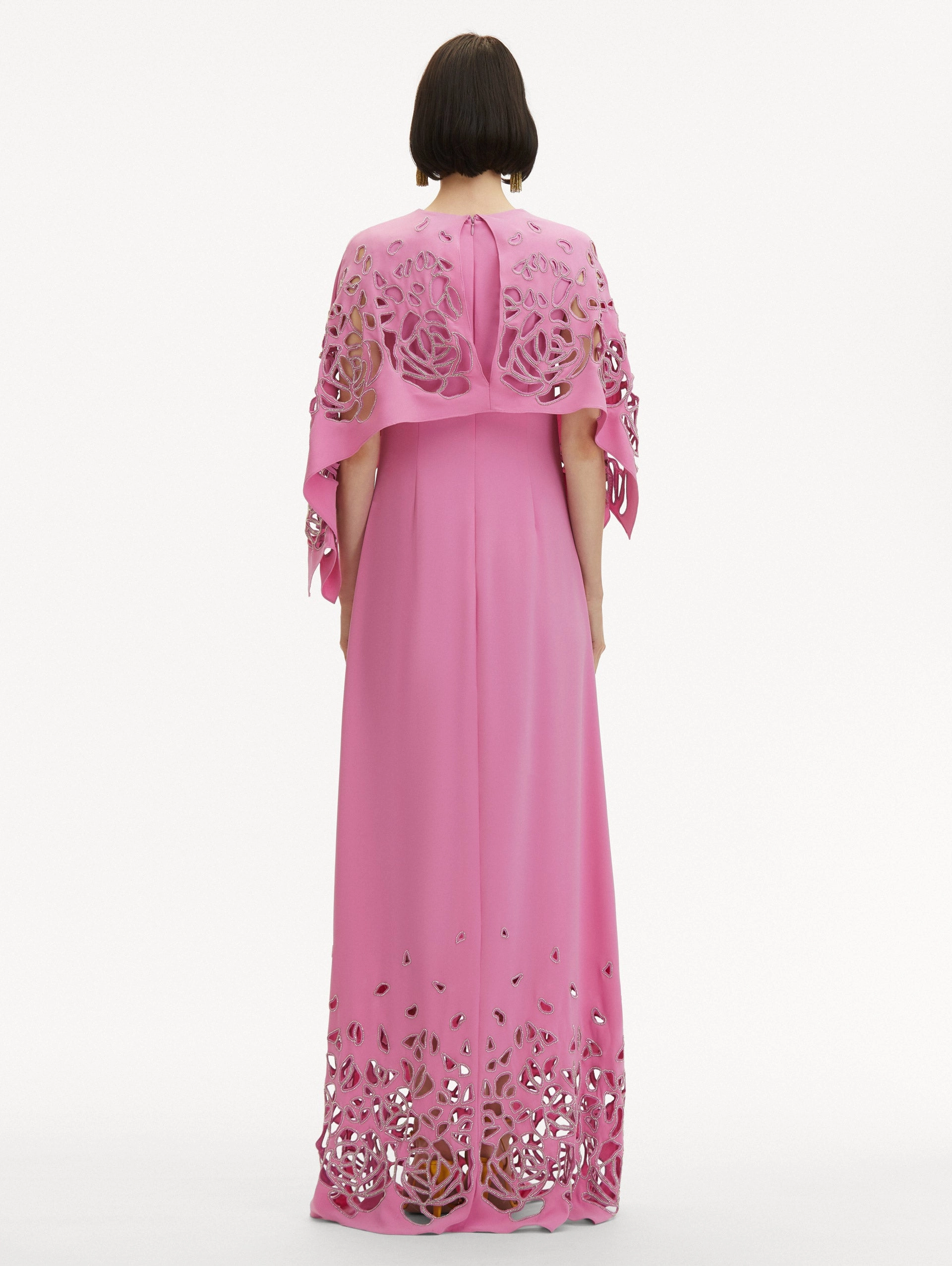 Rose Embroidered Cape Caftan