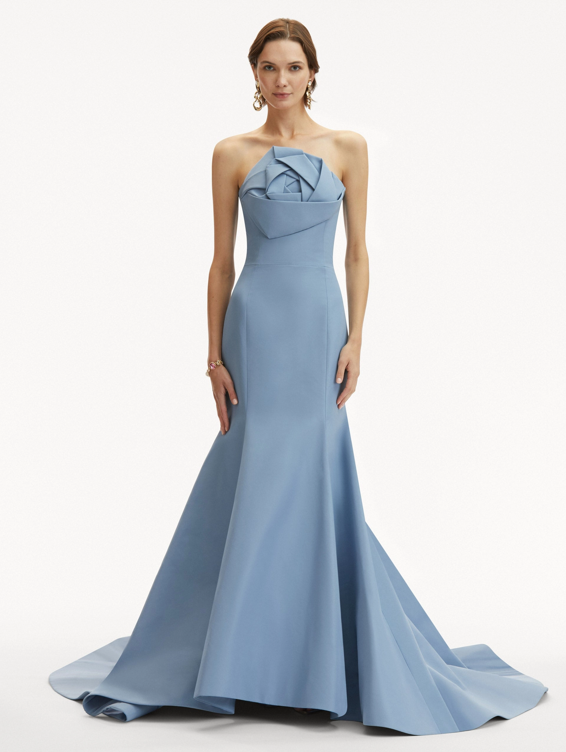 Rosette Faille Trumpet Gown