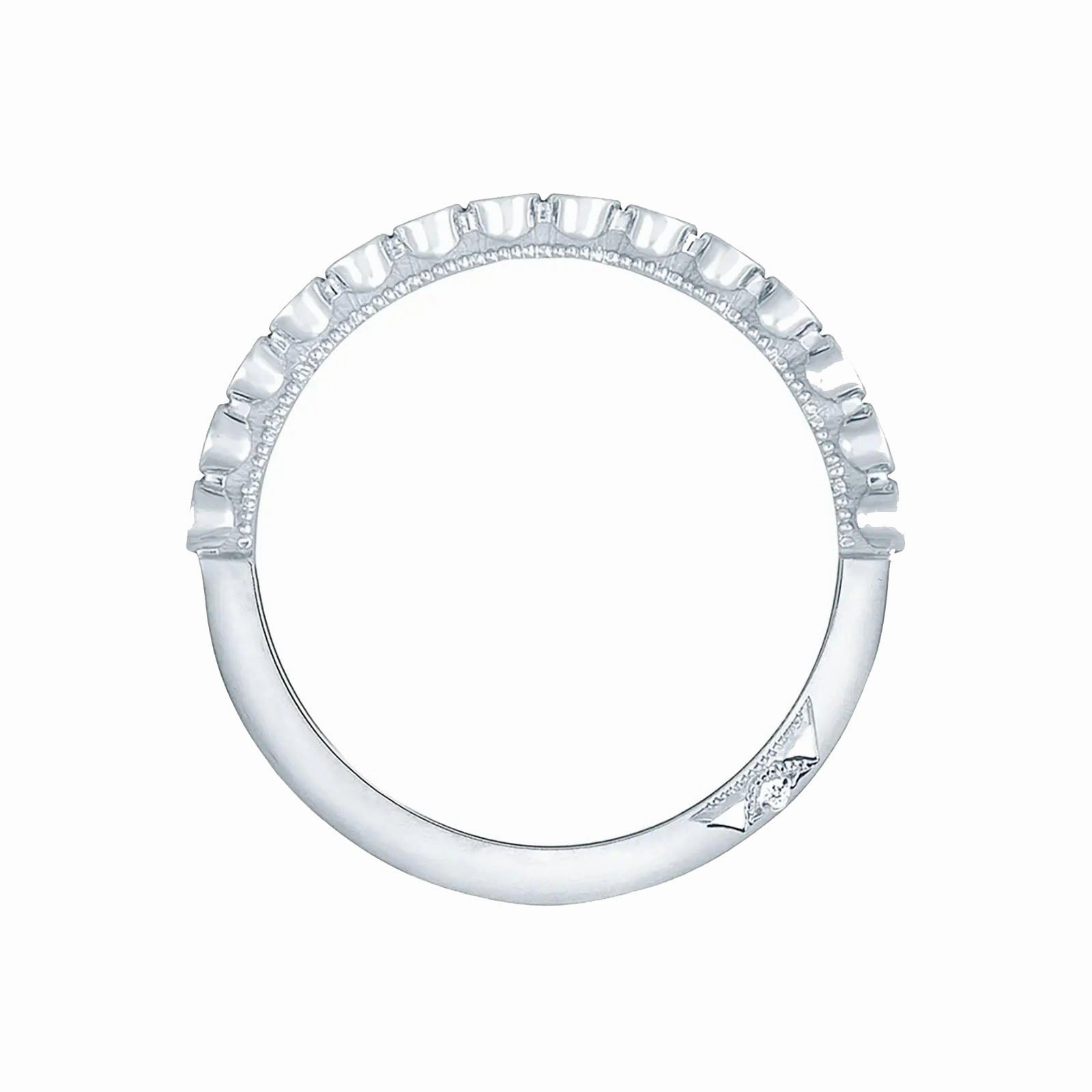 Round Bezel Droplet Band with Diamonds
