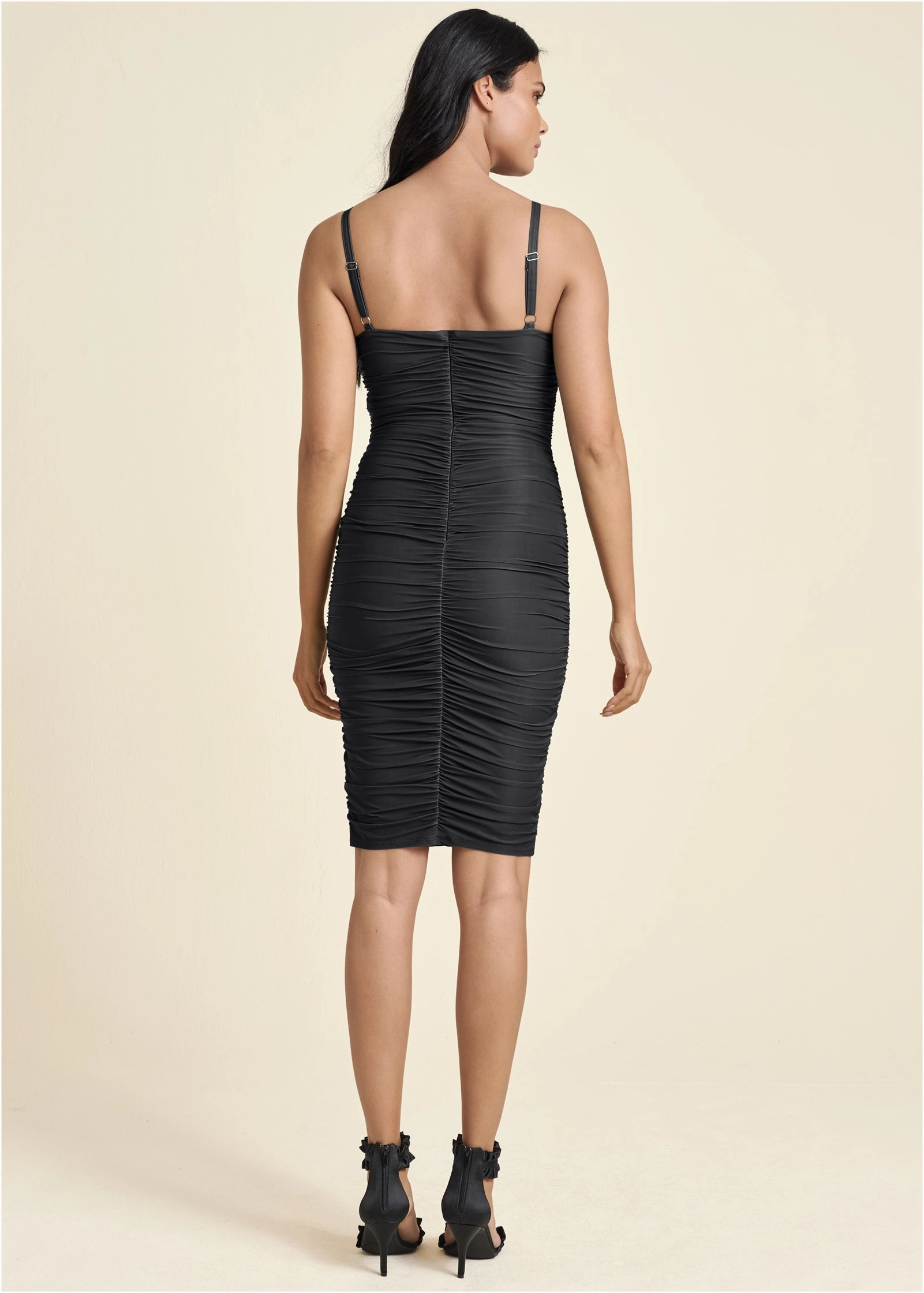 Ruched Mini Dress - Black