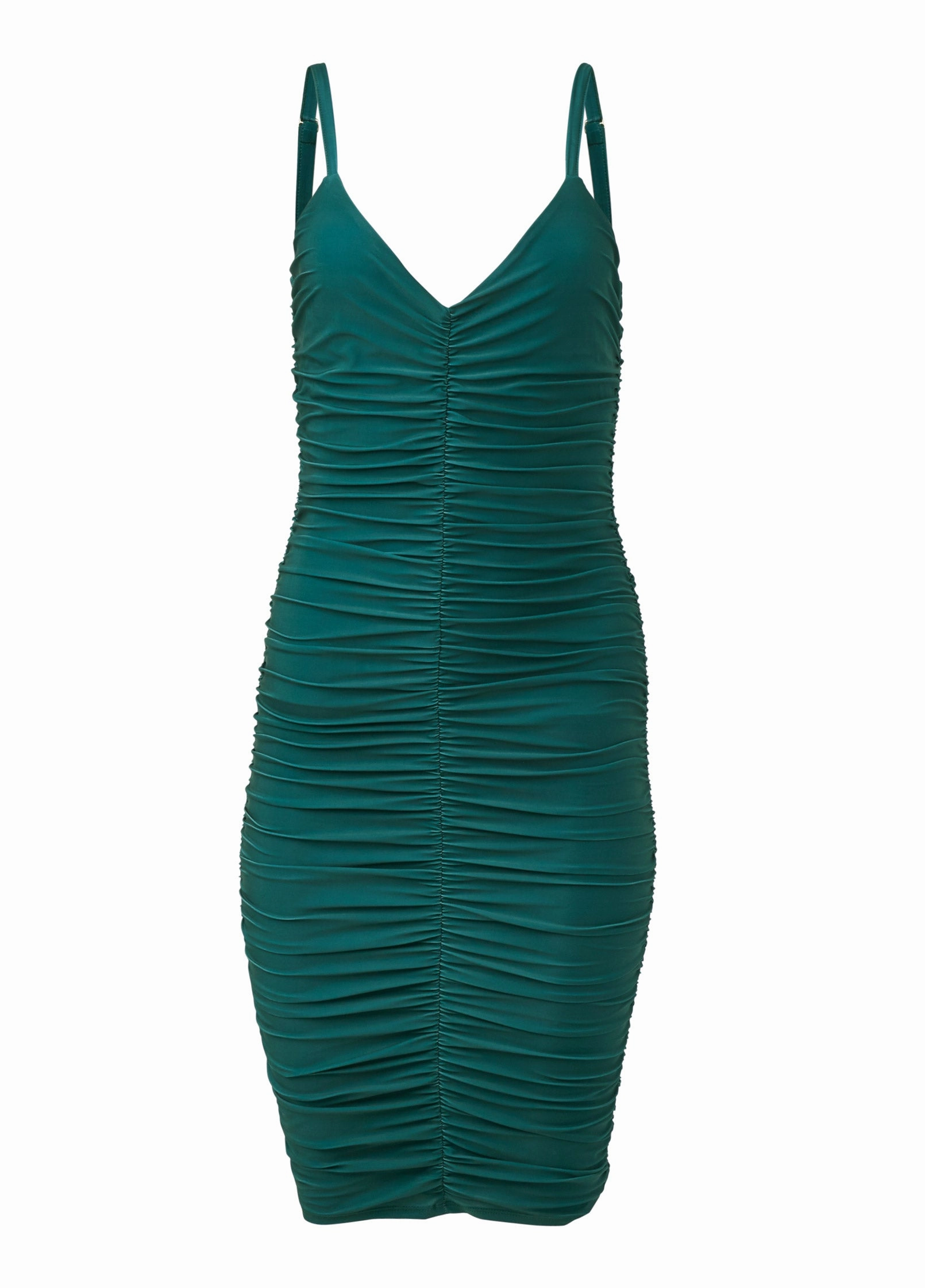 Ruched Mini Dress - Green