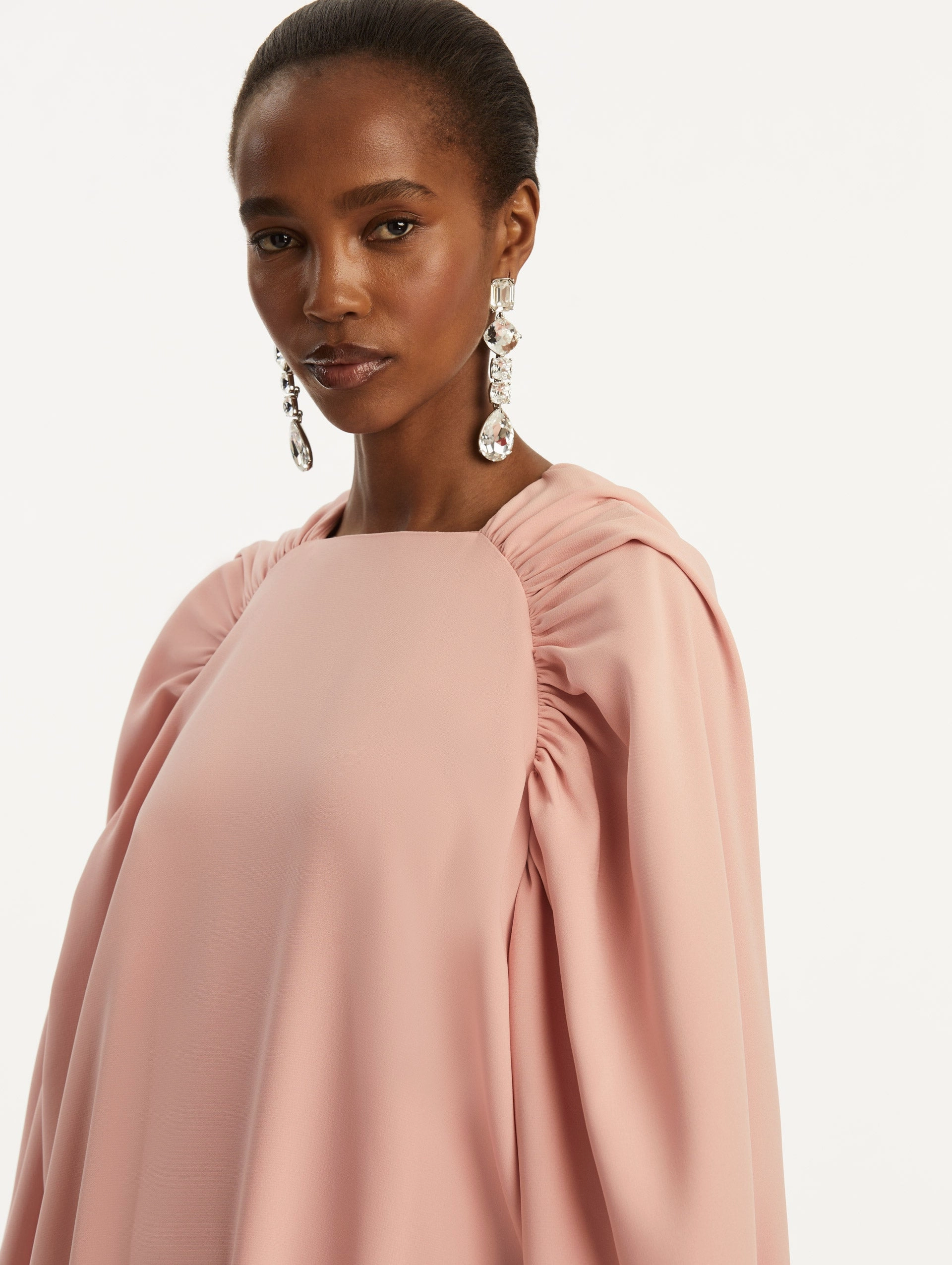 Ruched Shoulder Georgette Caftan