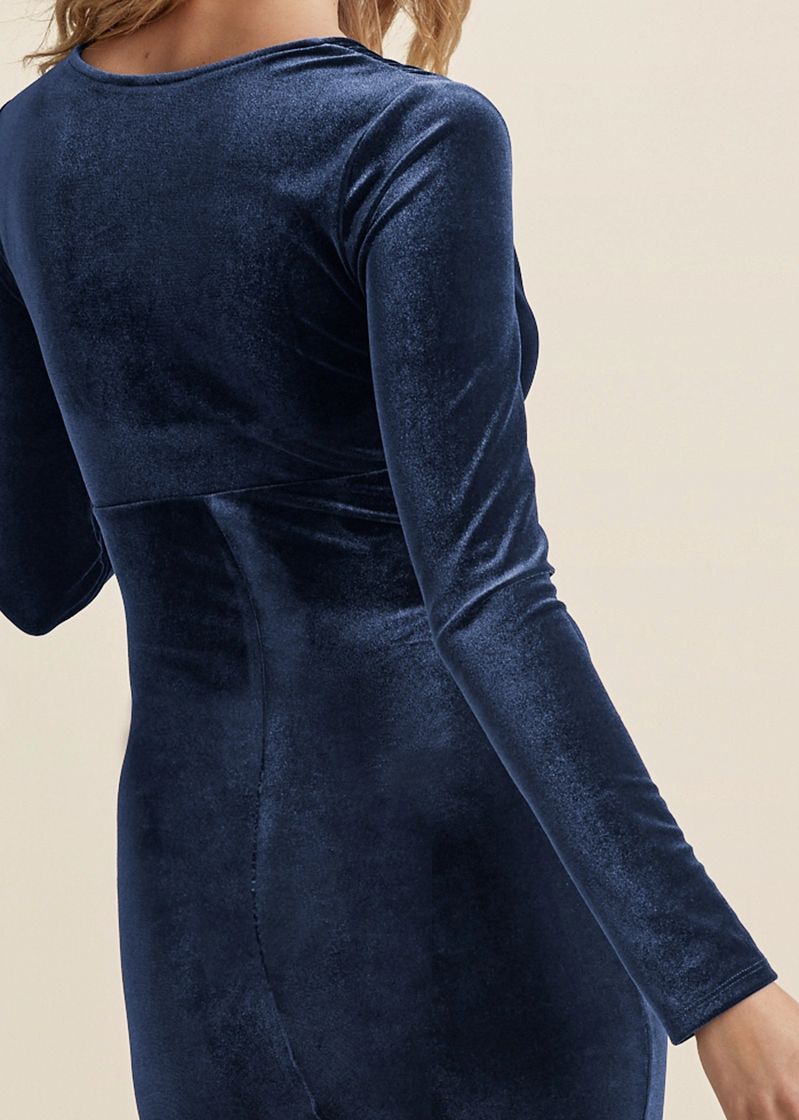 Ruched Velvet Maxi Gown - Navy
