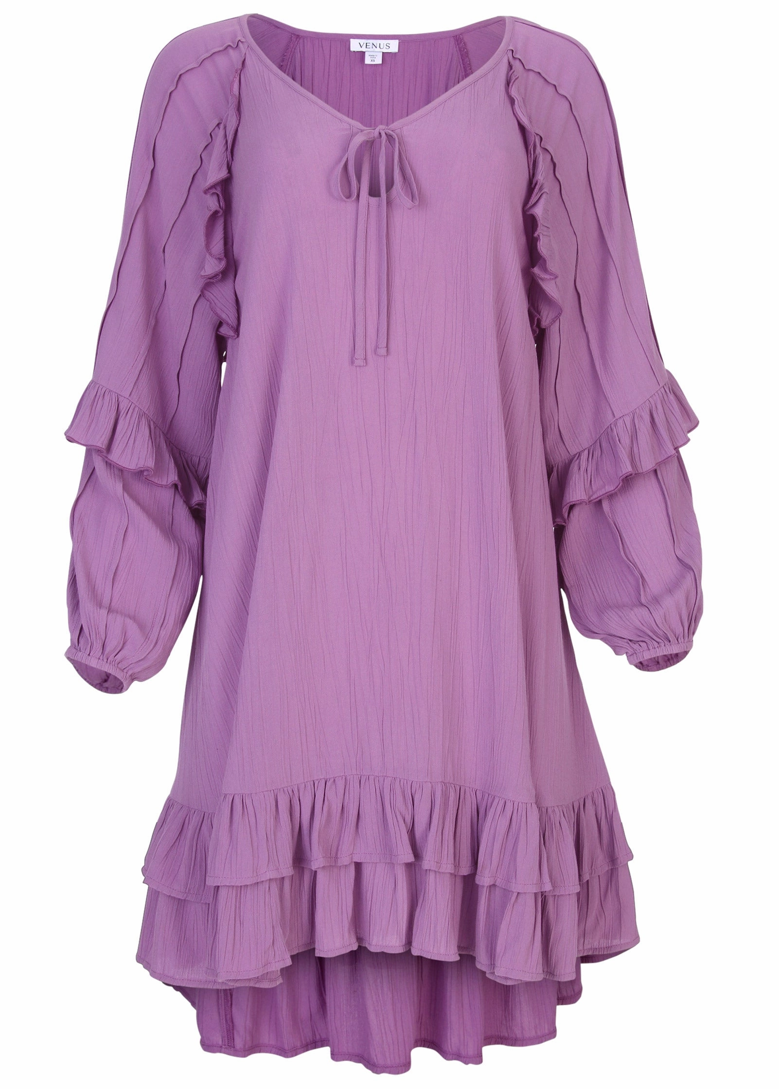 Ruffle Mini Dress - Purple