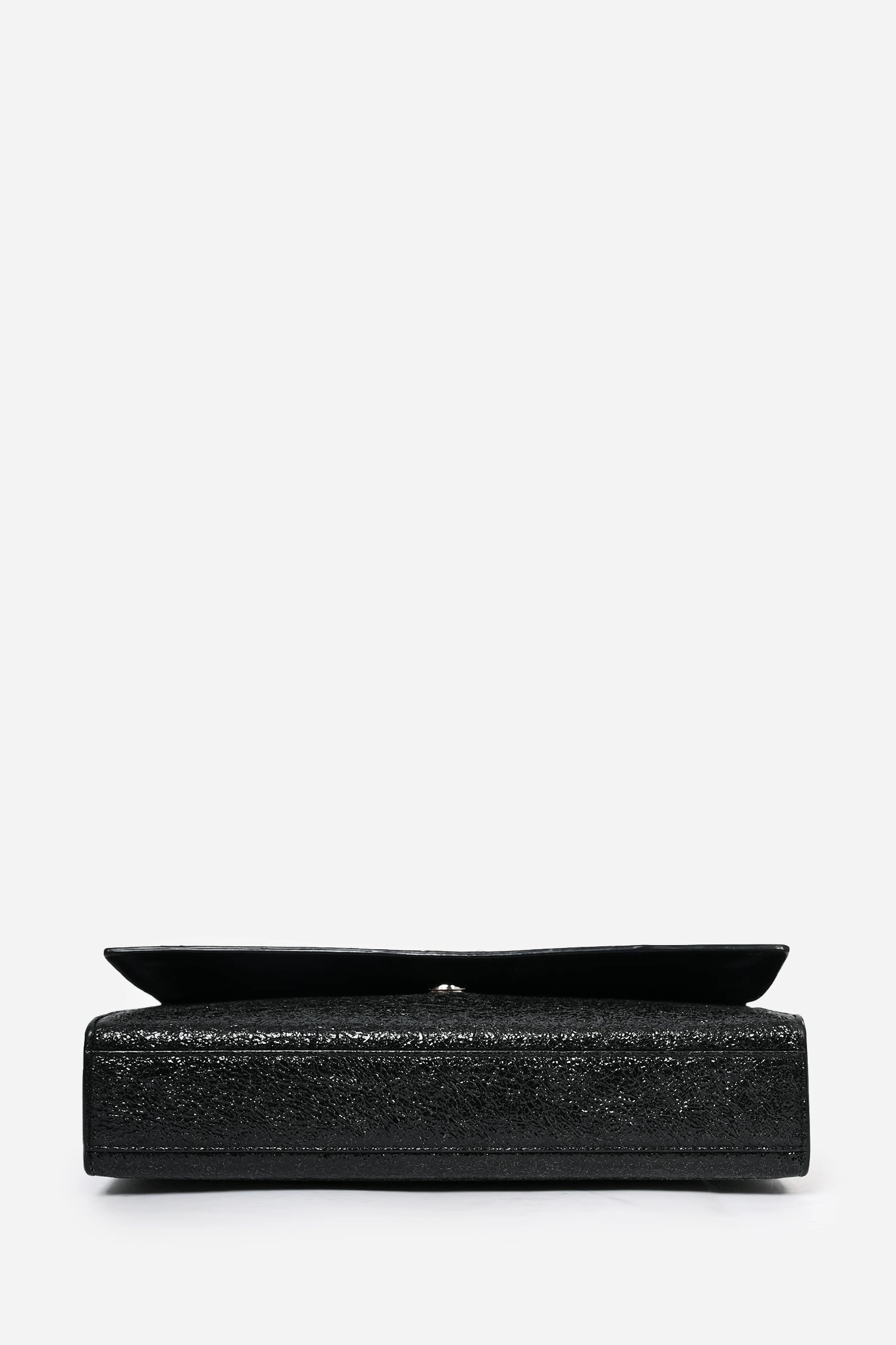 Saint Laurent 2015 Black Crackled Patent Leather Medium Kate Crossbody