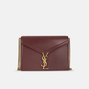 Saint Laurent - Cassandra Medium Chain Bag - Burgundy Smooth Calfskin GHW