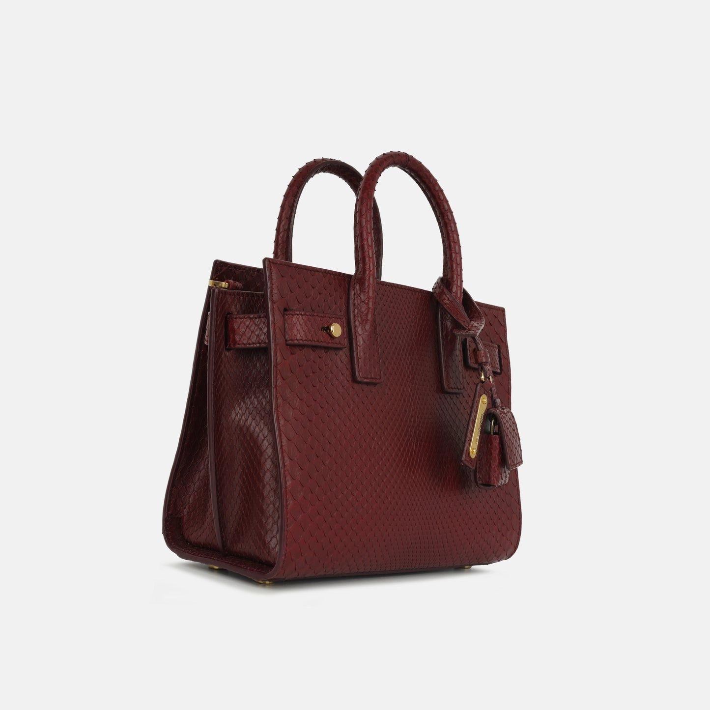 Saint Laurent - Nano Sac De Jour - Maroon Python GHW - Pre-Loved