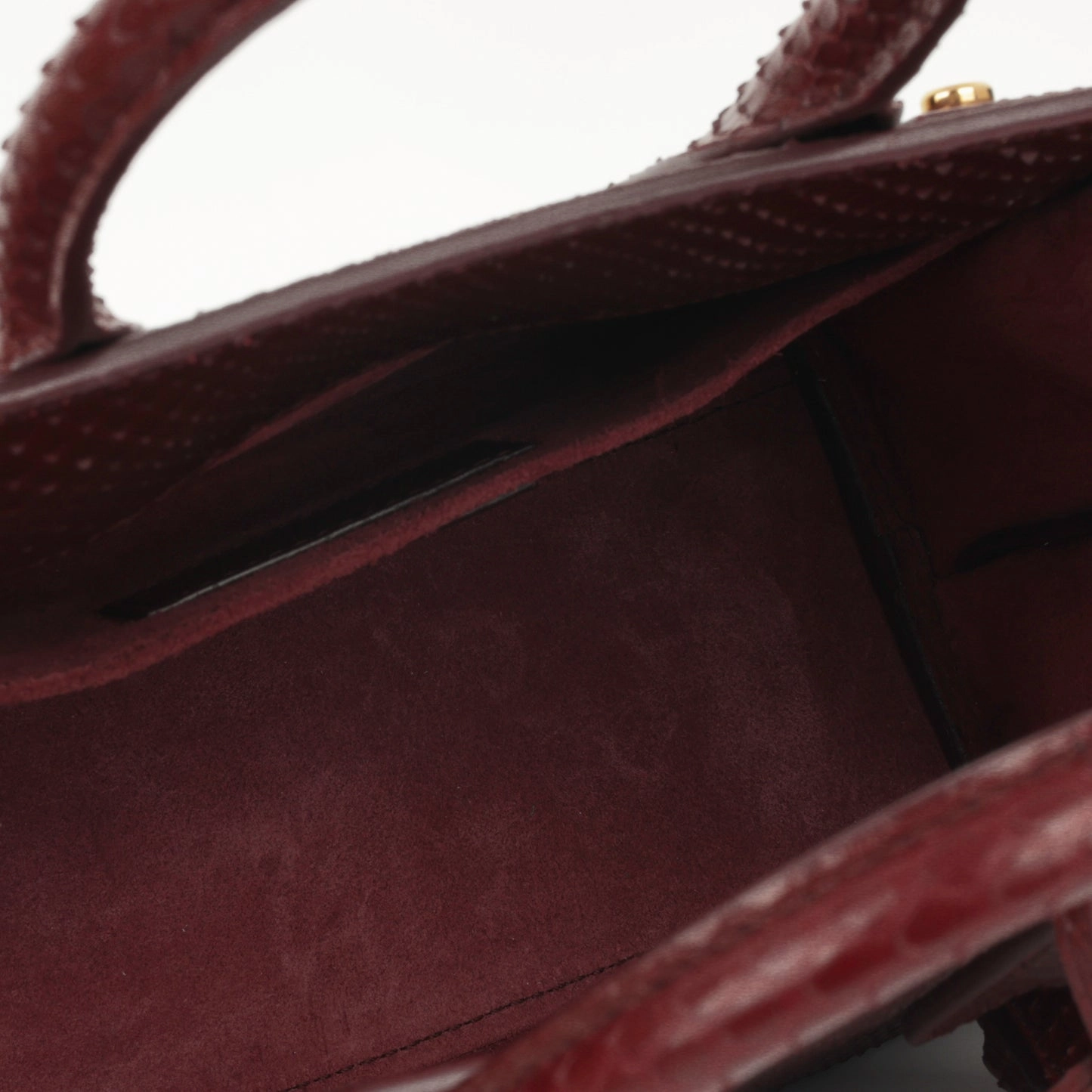 Saint Laurent - Nano Sac De Jour - Maroon Python GHW - Pre-Loved