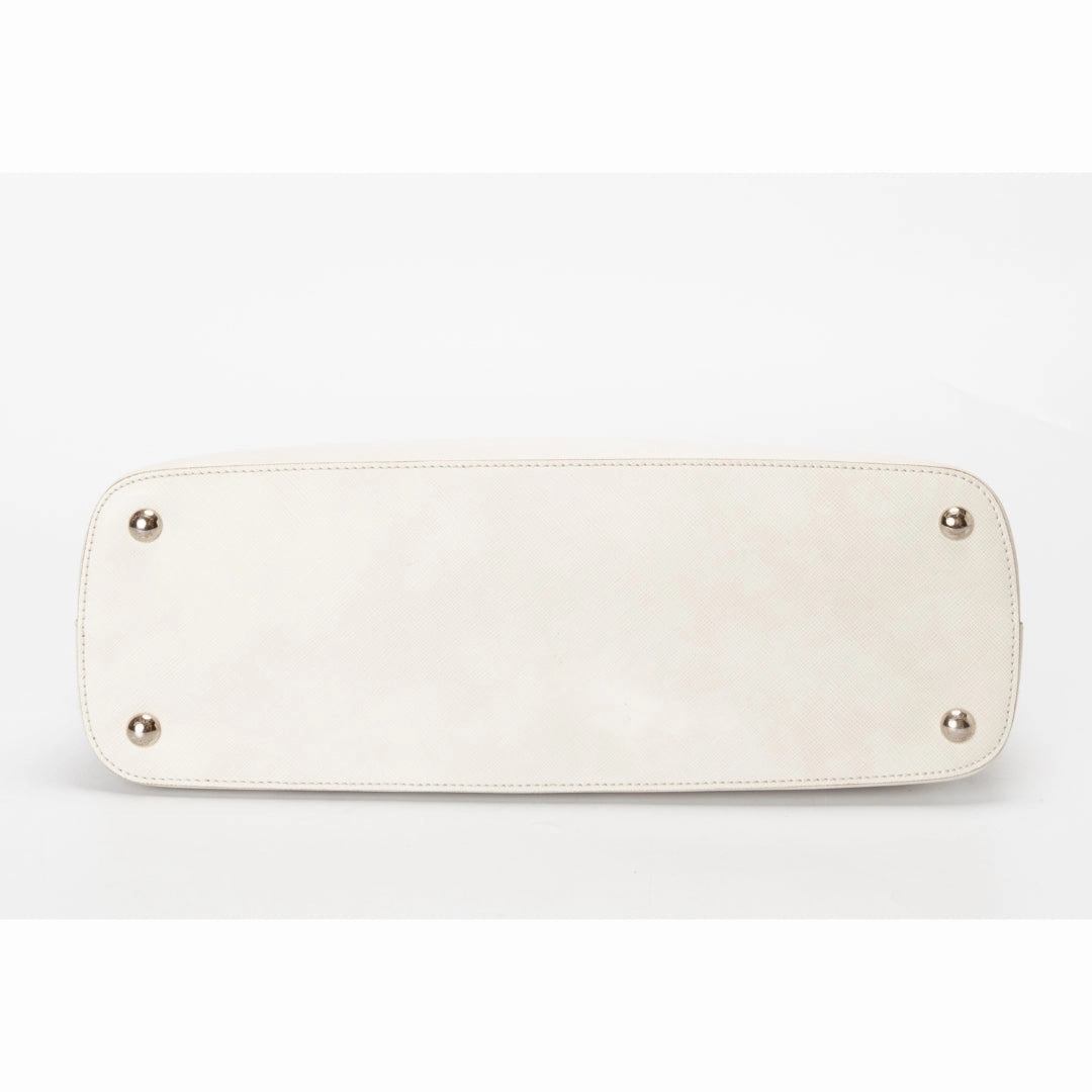 Salvatore Ferragamo Cream Saffiano Leather Satchel