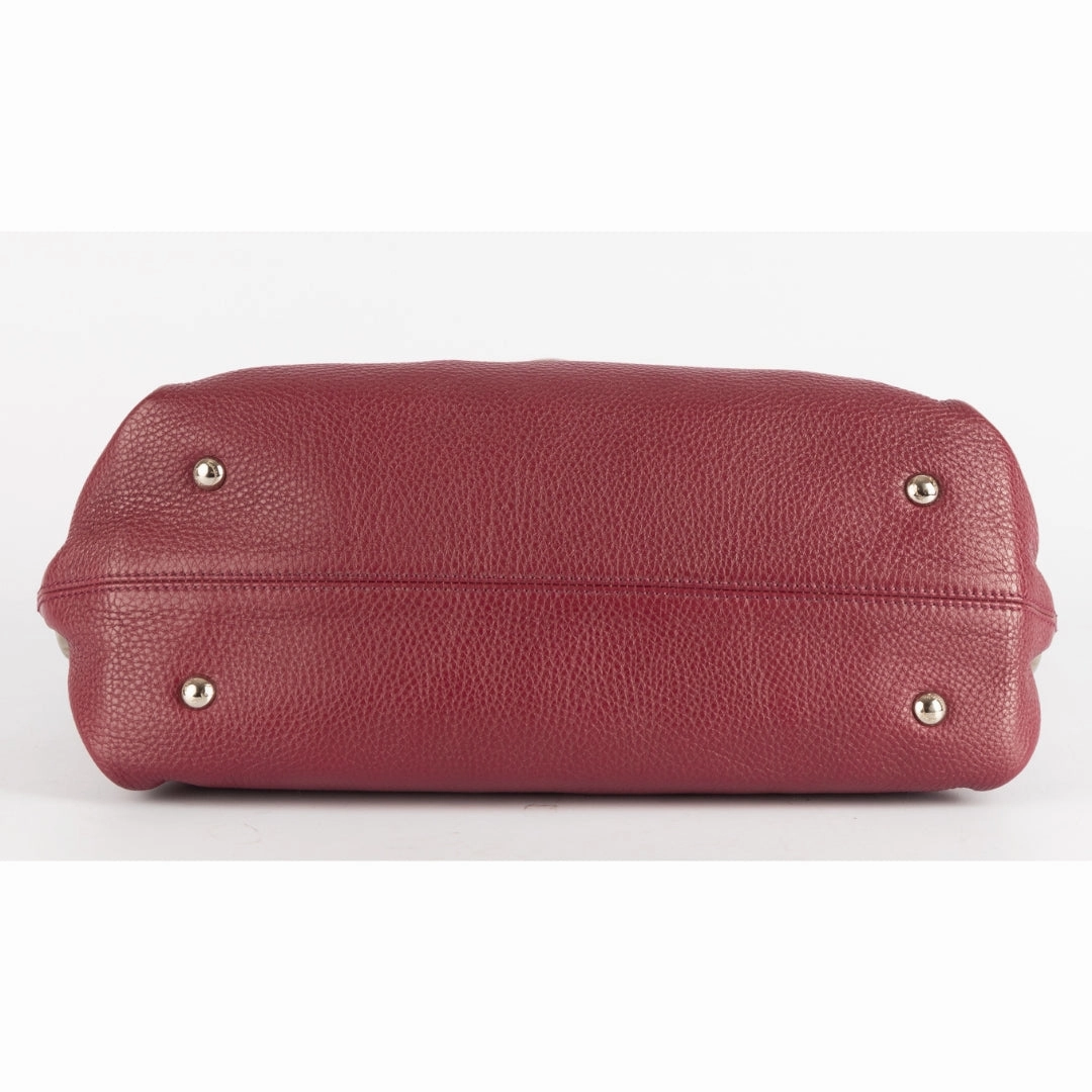 Salvatore Ferragamo Pebbled Calfskin Leather Sofia Satchel