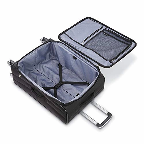 Samsonite Ascella X Softside Expandable Luggage with Spinner Wheels, Black, Checked-Medium 25-Inch