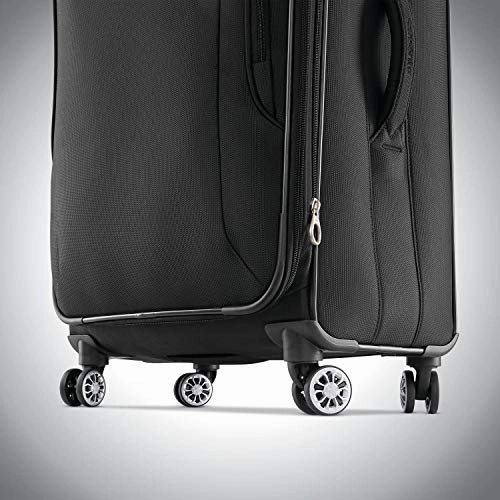 Samsonite Ascella X Softside Expandable Luggage with Spinner Wheels, Black, Checked-Medium 25-Inch