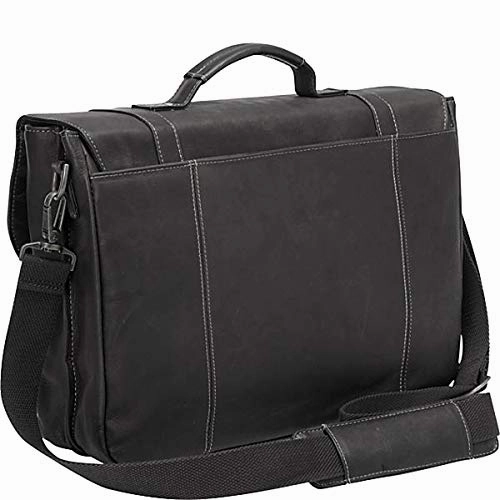 Samsonite Genuine Leather Flapover Buckle Brief Black