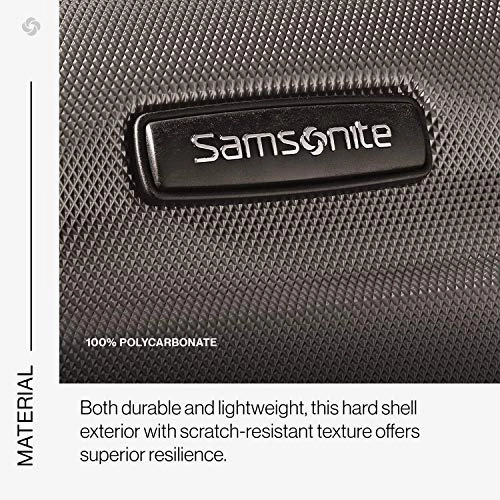 Samsonite Omni PC Hardside Expandable Luggage with Spinner Wheels, Silver, Checked-Medium 24-Inch