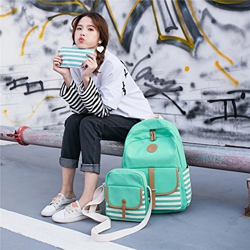 School Backpack for Girls, Gazigo Womens High School College Bookbags Laptop Bag (Green)