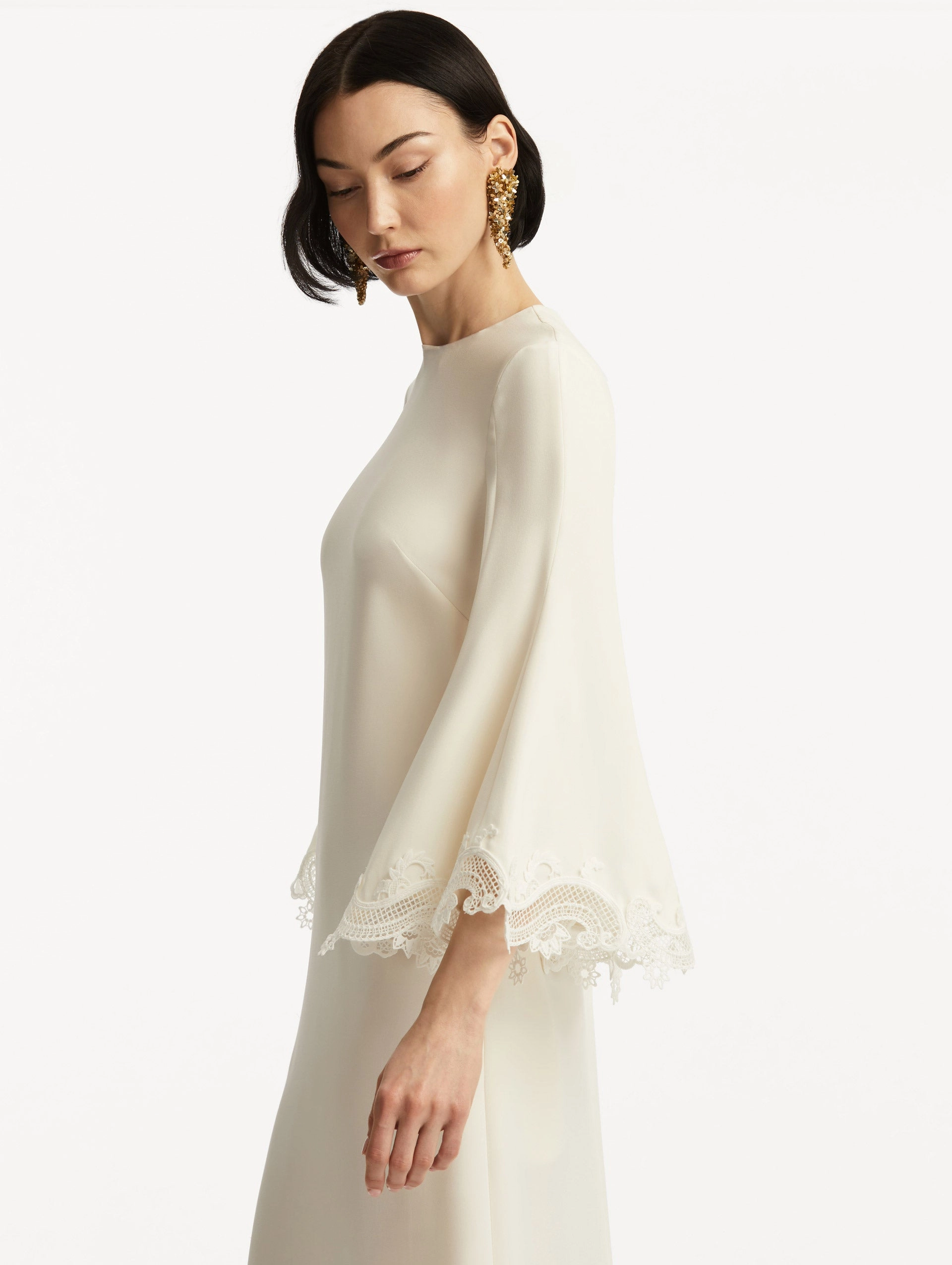 Scroll Guipure-Detailed Caftan