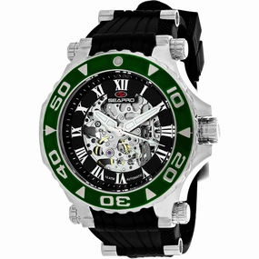 Seapro Men's Watch - Seaway Automatic Silver Tone Case Black Dial Strap | SP7752