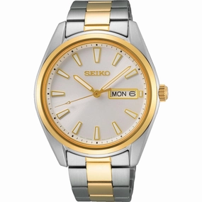 Seiko Men's Quartz Watch - Neo Classic Silver Dial Two Tone Steel Bracelet | SUR446P1