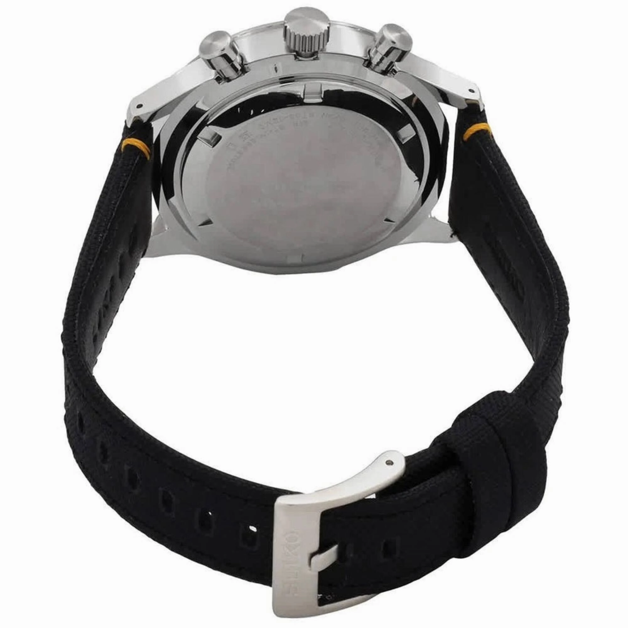 Seiko Men's Watch - Chronograph Quartz Black Dial Nylon Strap | SSB449P1