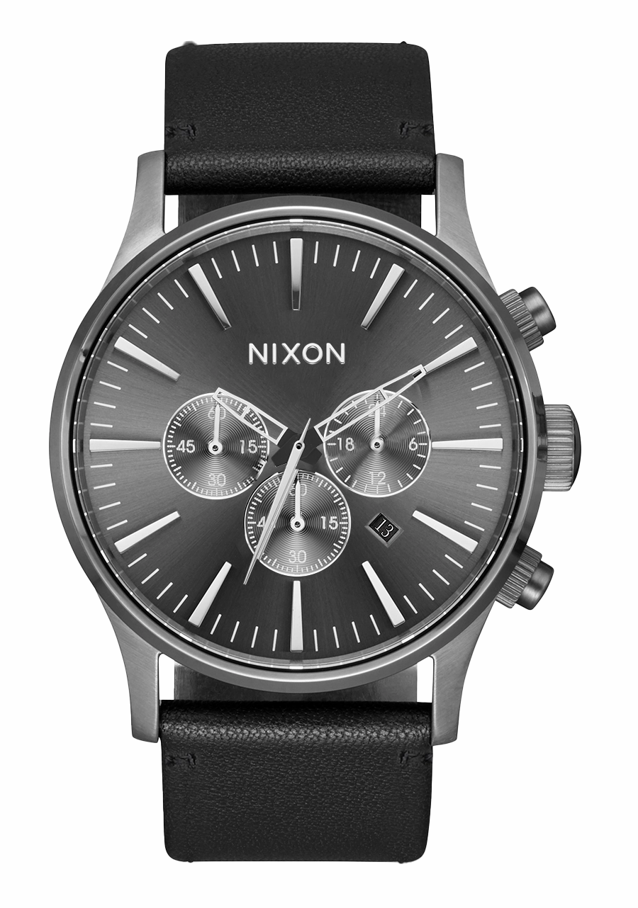Sentry Chrono Leather - All Gunmetal / Black