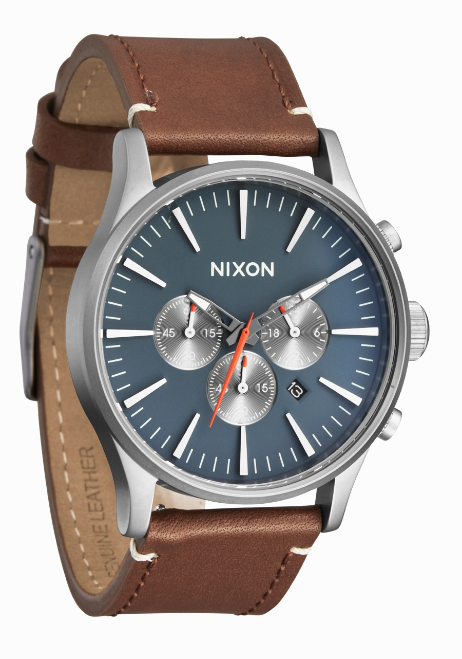 Sentry Chrono Leather - Lt Gunmetal / Basalt / Sienna