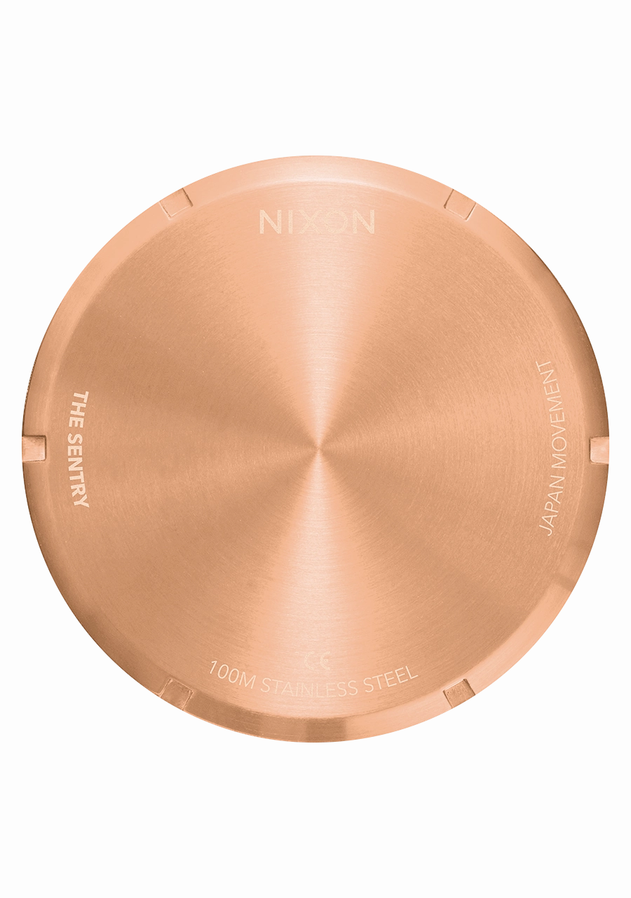 Sentry Leather - Rose Gold / Gunmetal / Brown