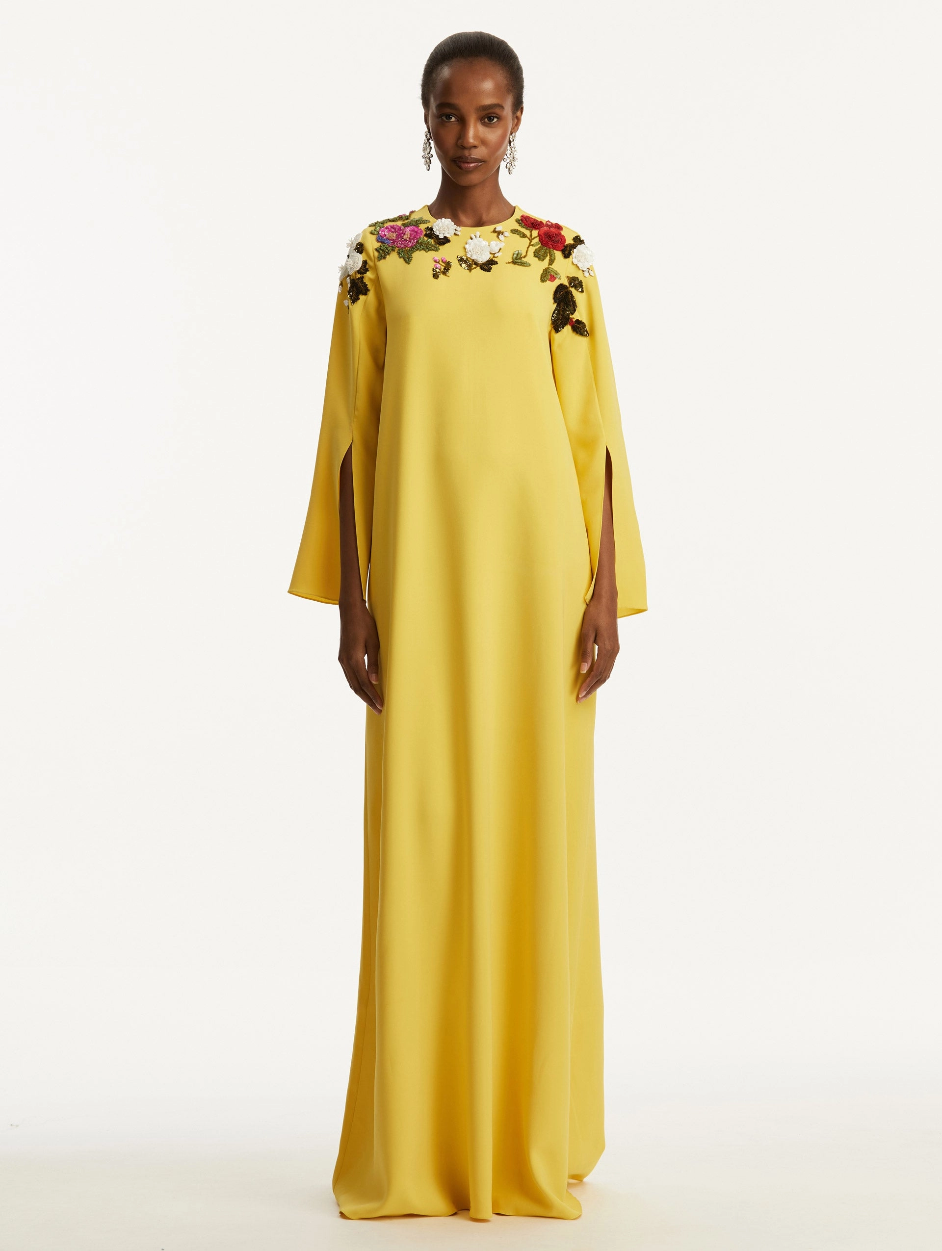 Sequin Rose Embroidered Caftan