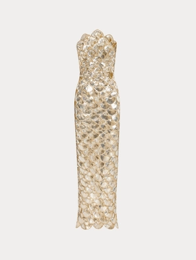 Sequin Scallop Embroidered Gown