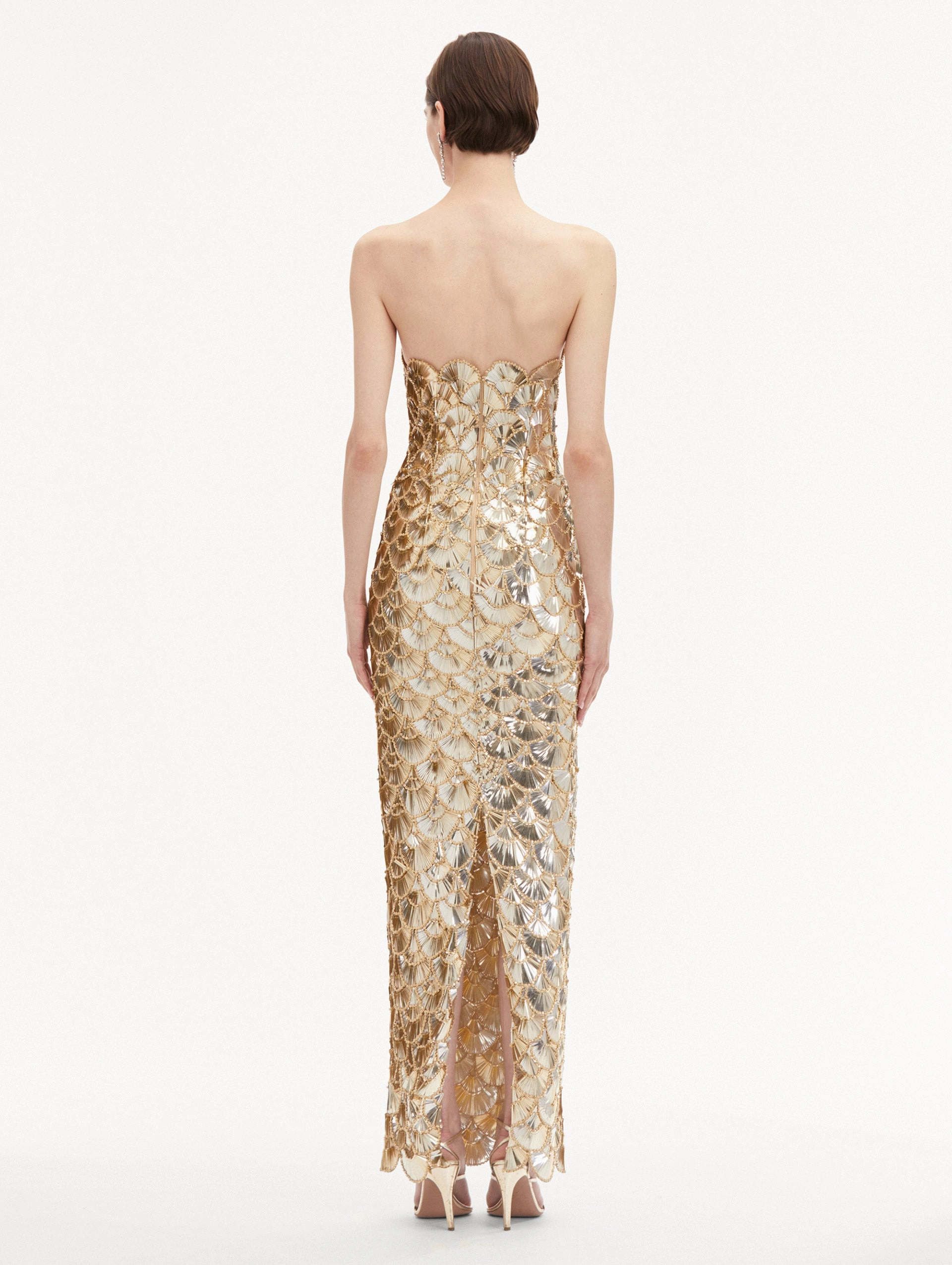Sequin Scallop Embroidered Gown