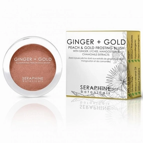 Seraphine Botanicals Ginger   Gold Illuminating Peach Frosting Blush - Vegan Cheek Color 0.11 oz