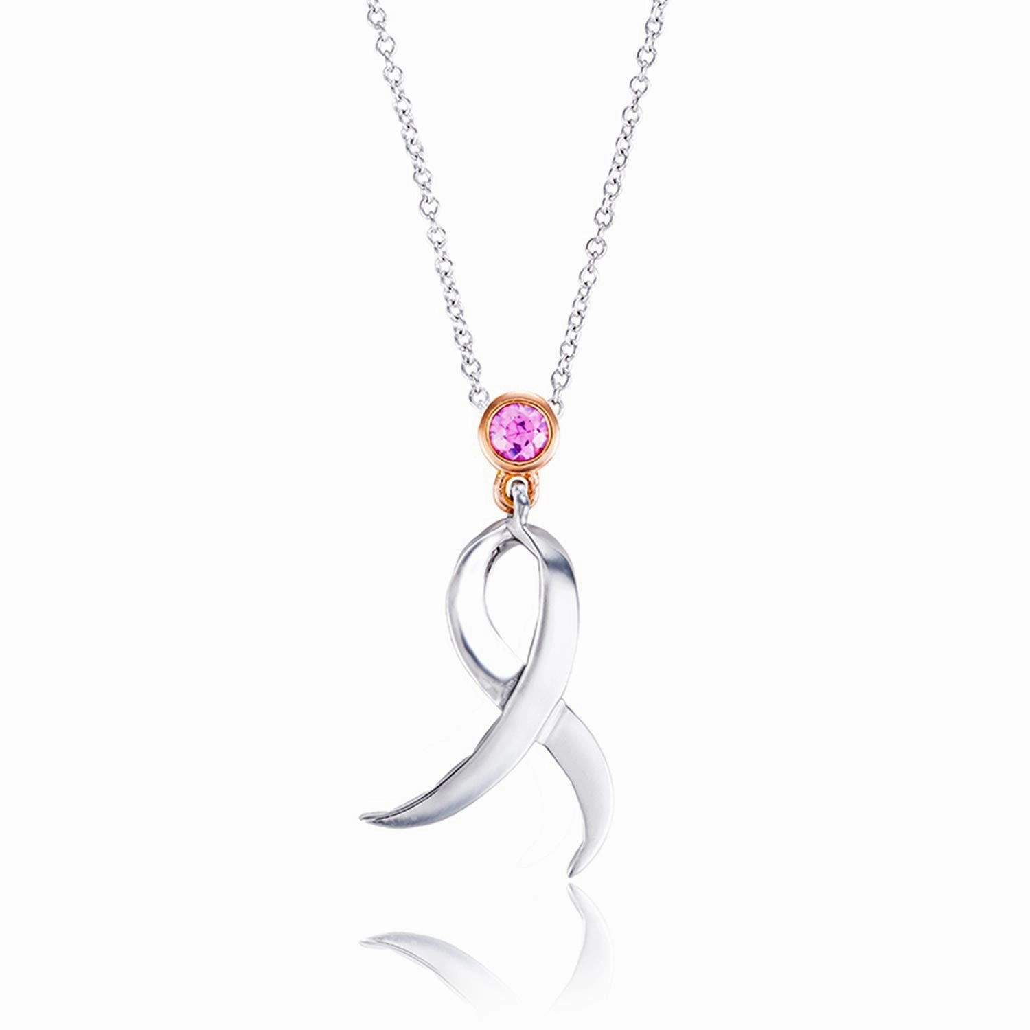 Shining Strength 18" Pink Sapphire Pendant Necklace