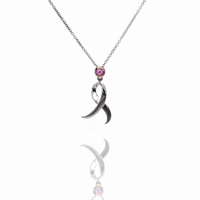 Shining Strength 18" Pink Sapphire Pendant Necklace