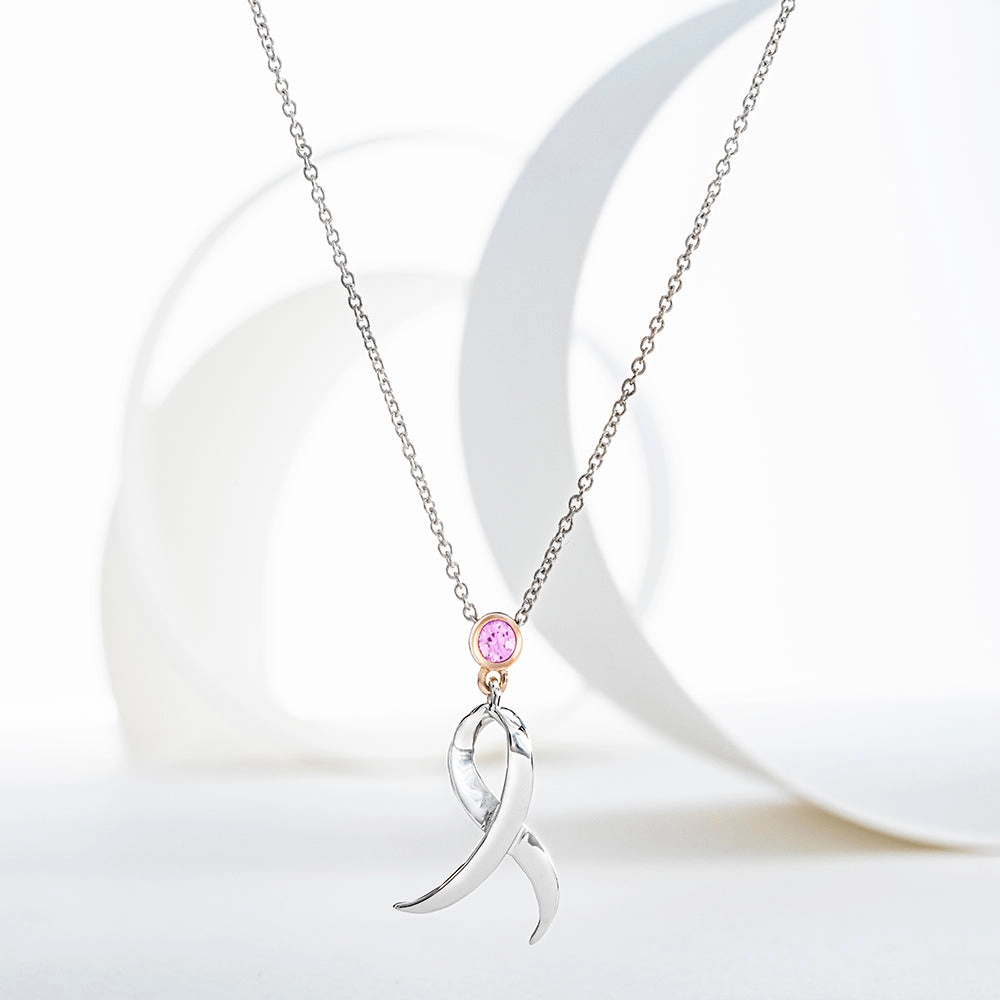 Shining Strength 18" Pink Sapphire Pendant Necklace