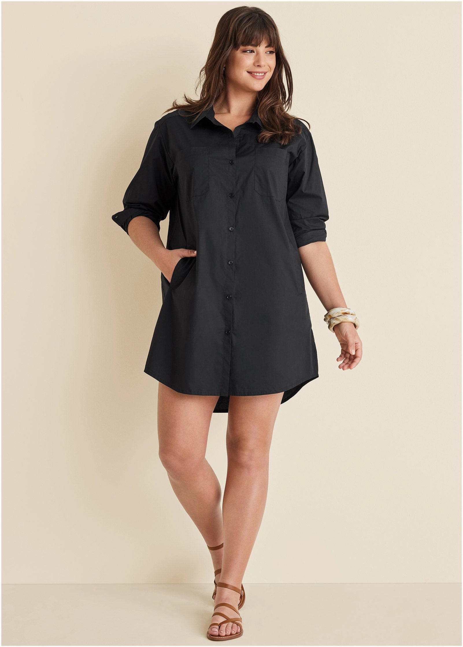 Shirt Dress - Black