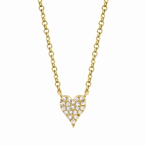 Shy Creation 0.05Ct Diamond Pave Heart Necklace SC55006733