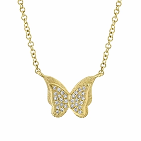 Shy Creation 0.06Ct Diamond Butterfly Necklace SC55021952
