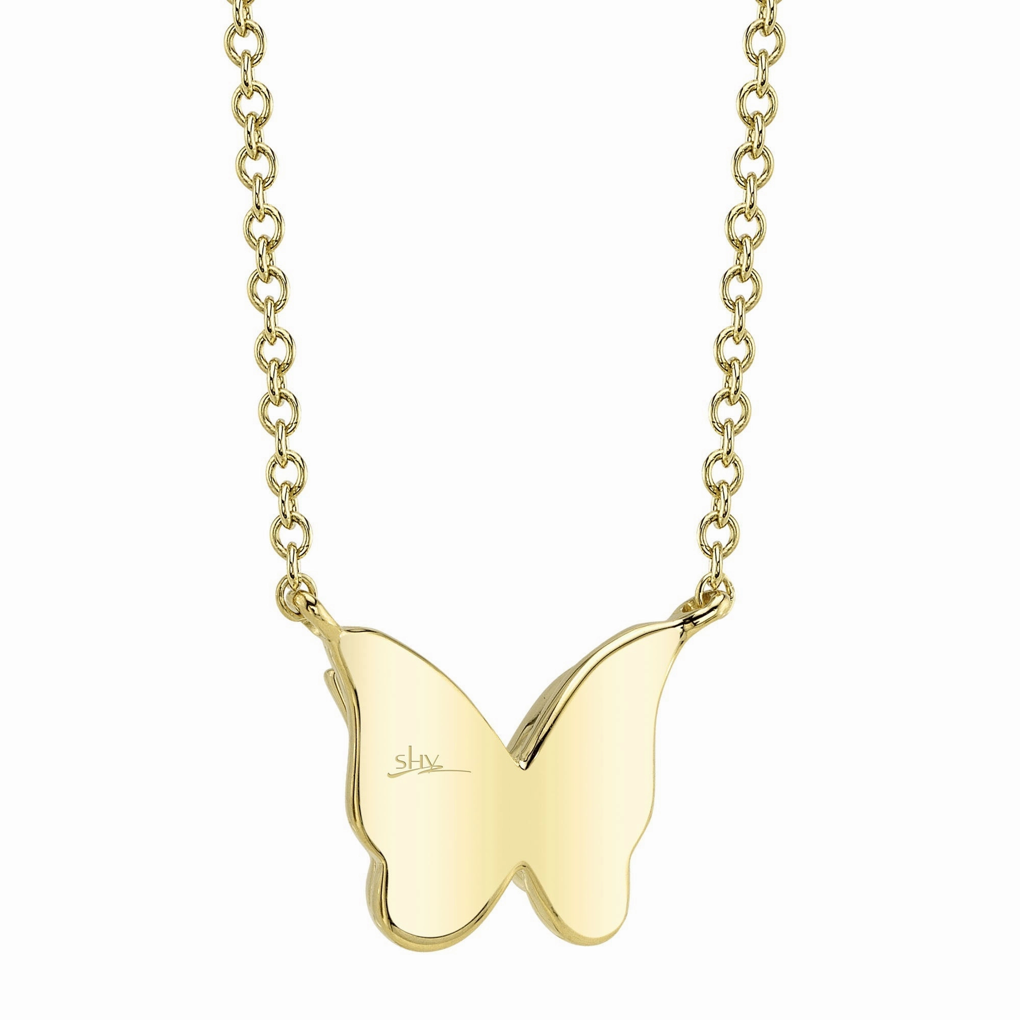 Shy Creation 0.06Ct Diamond Butterfly Necklace SC55021952