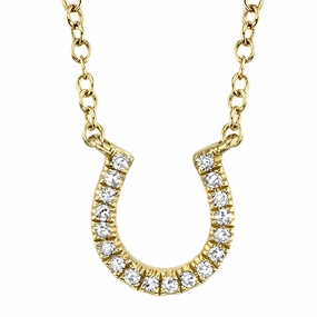 Shy Creation 0.06Ct Diamond Horseshoe Necklace SC55002924