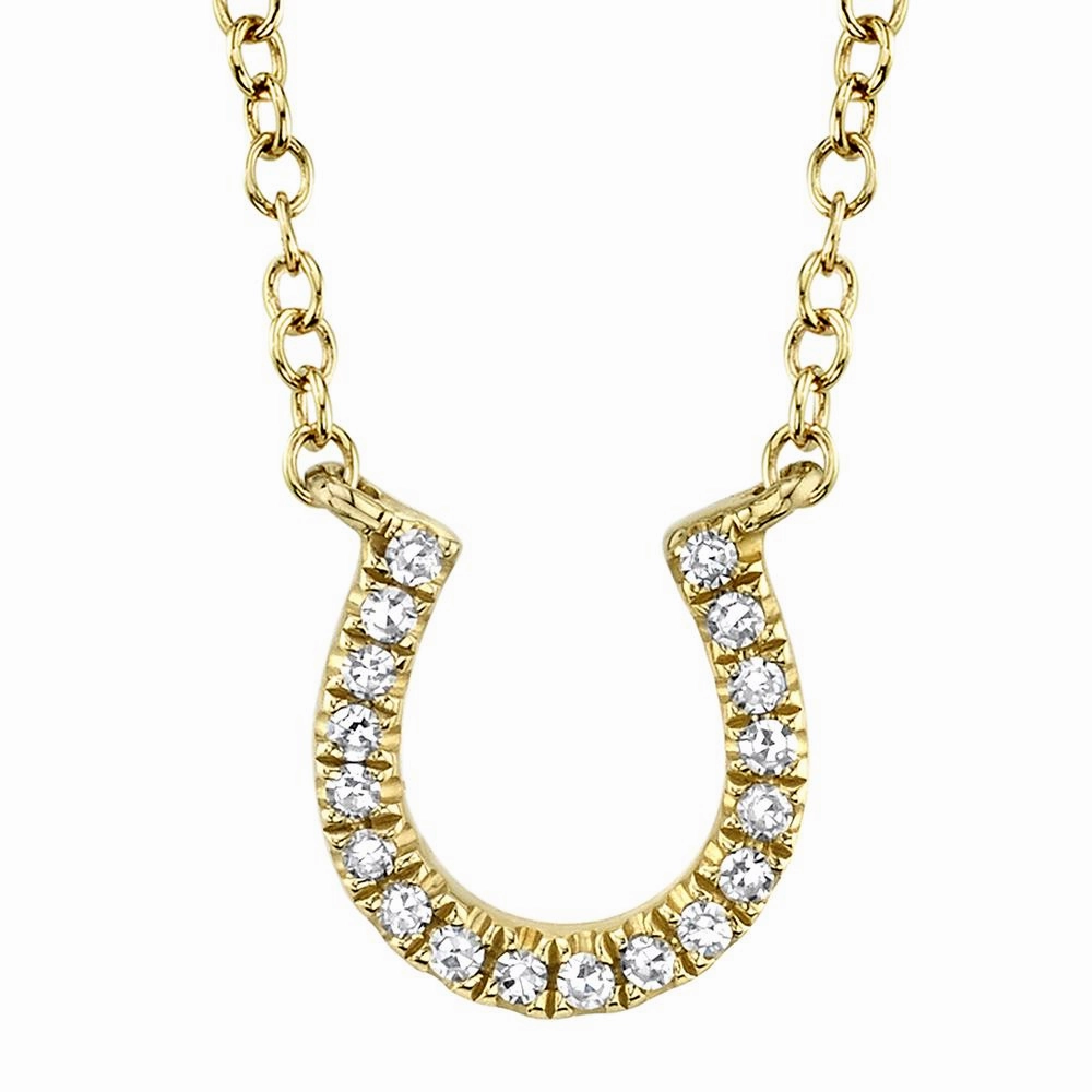 Shy Creation 0.06Ct Diamond Horseshoe Necklace SC55002924