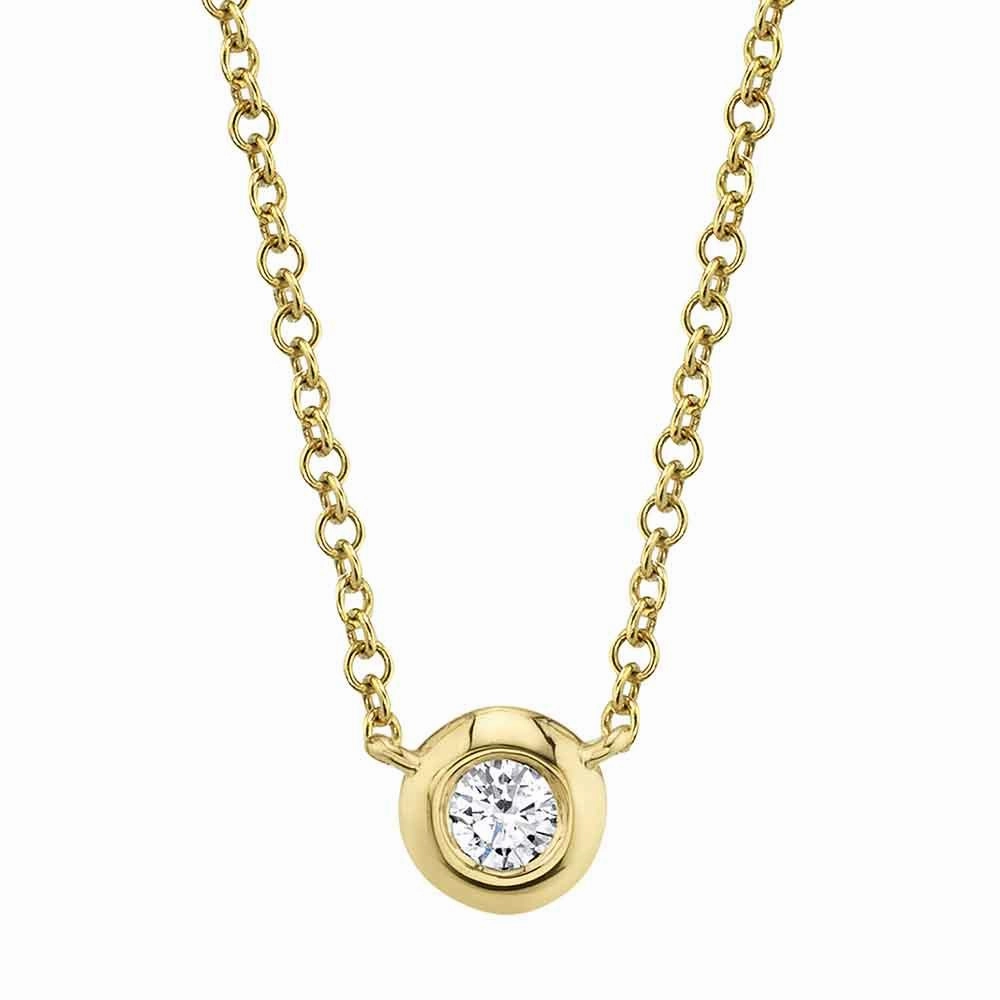 Shy Creation 0.10Ct Diamond Bezel Necklace SC55012538