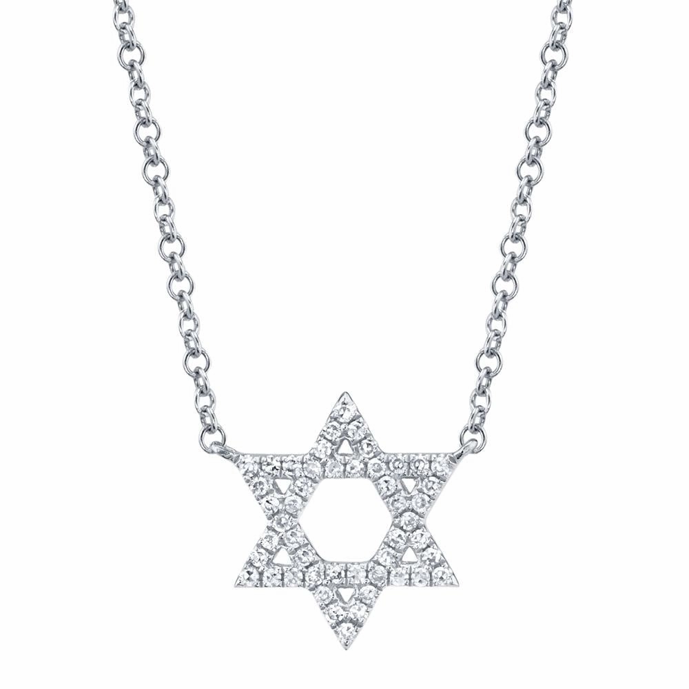 Shy Creation 0.11Ct Diamond Star Of David Necklace SC55005241