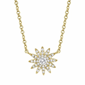 Shy Creation 0.15Ct Diamond Starburst Necklace SC55004912