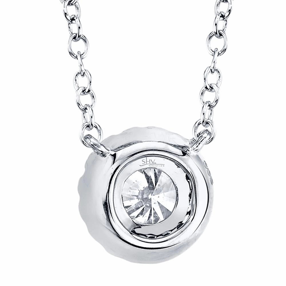 Shy Creation 0.20Ct-Ctr(Round) 0.05Ct-Side Diamond Necklace SC55005792