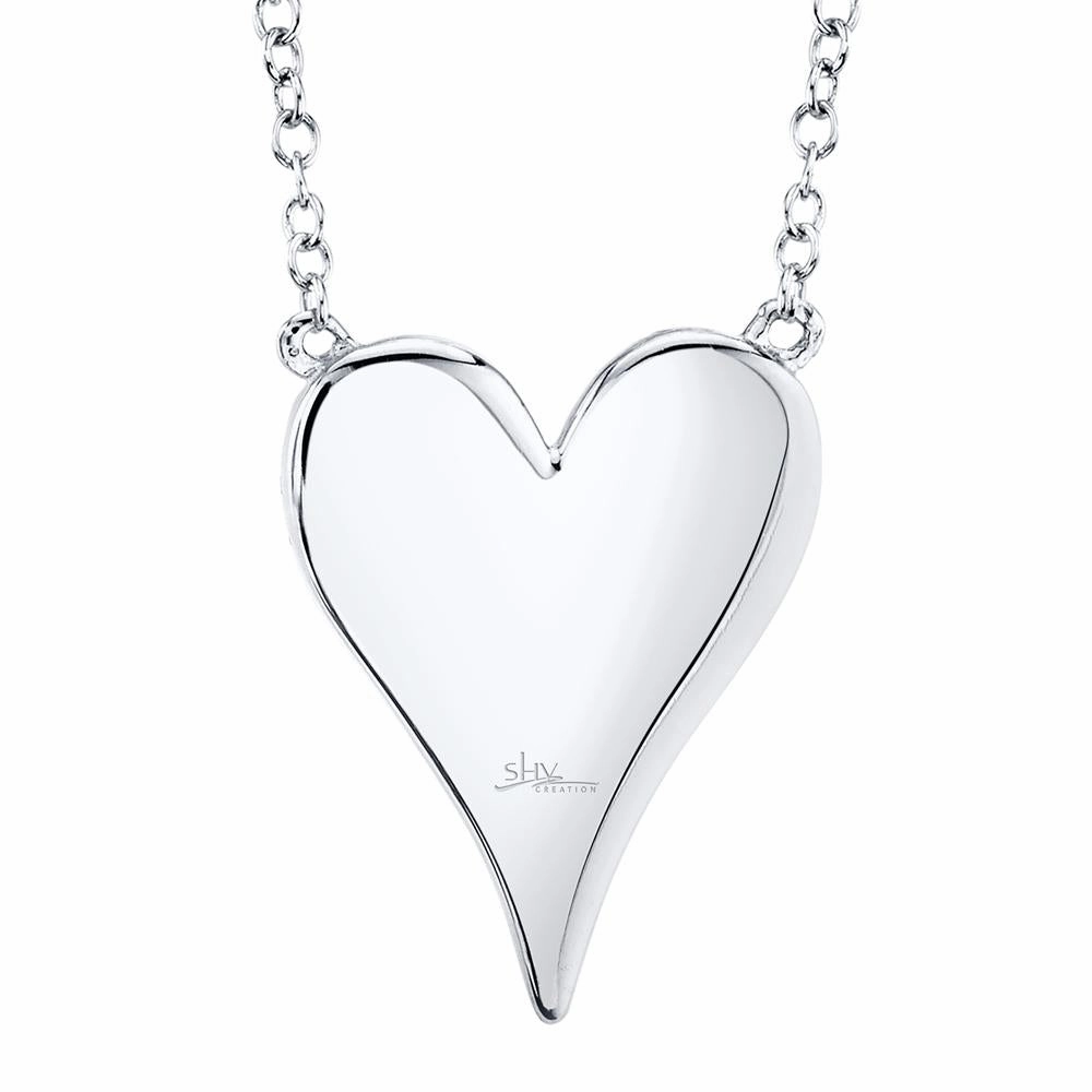 Shy Creation 0.21Ct Diamond Pave Heart Necklace SC55002004