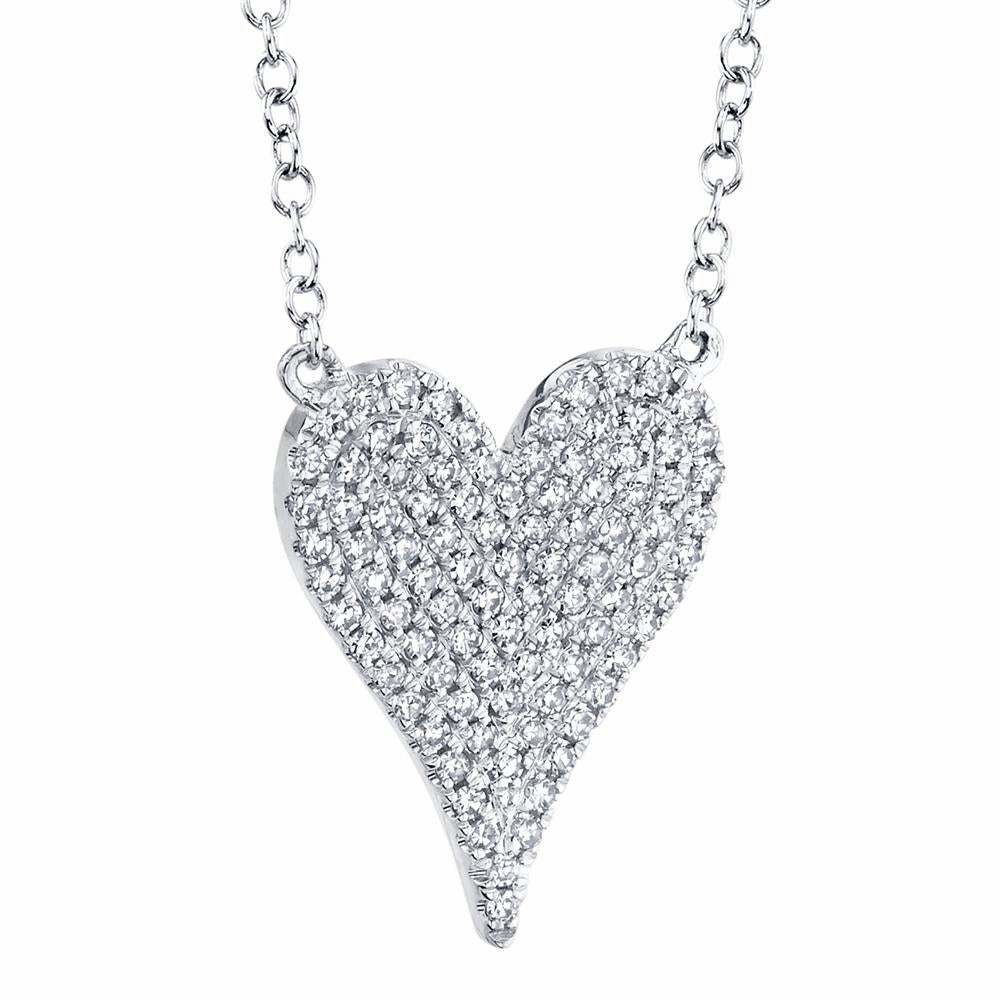 Shy Creation 0.21Ct Diamond Pave Heart Necklace SC55002004
